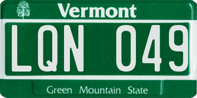 VT license plate LQN049