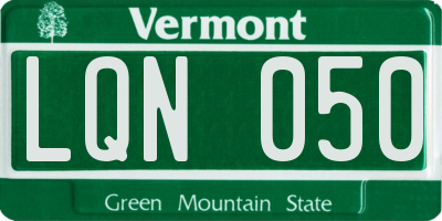 VT license plate LQN050