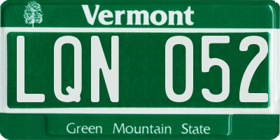 VT license plate LQN052