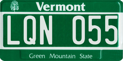 VT license plate LQN055