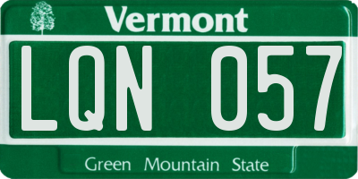 VT license plate LQN057