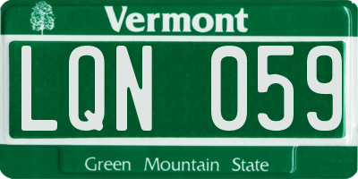 VT license plate LQN059