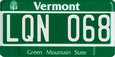 VT license plate LQN068