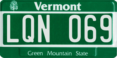 VT license plate LQN069