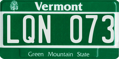 VT license plate LQN073