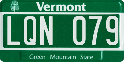 VT license plate LQN079