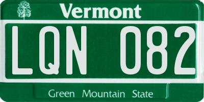 VT license plate LQN082