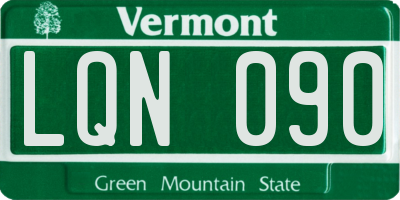 VT license plate LQN090