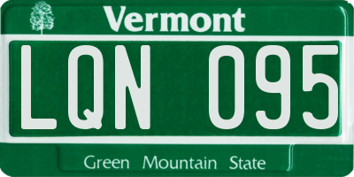 VT license plate LQN095