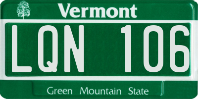 VT license plate LQN106