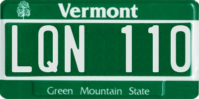 VT license plate LQN110