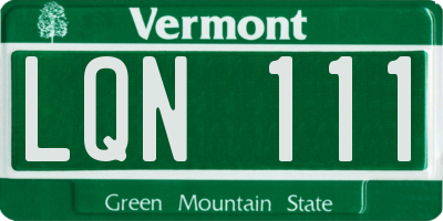 VT license plate LQN111
