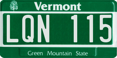 VT license plate LQN115