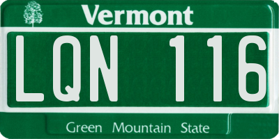VT license plate LQN116