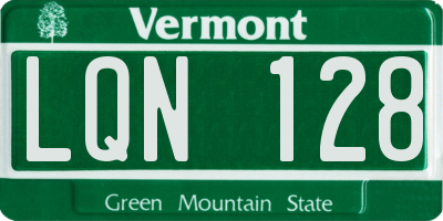 VT license plate LQN128