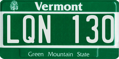 VT license plate LQN130