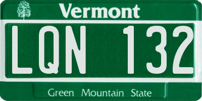 VT license plate LQN132