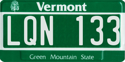 VT license plate LQN133