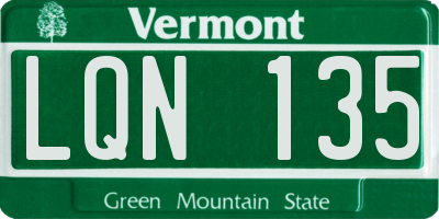 VT license plate LQN135