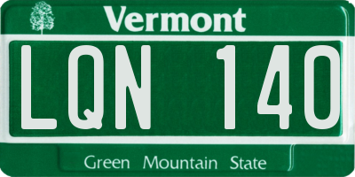VT license plate LQN140