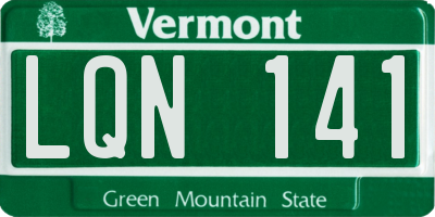 VT license plate LQN141