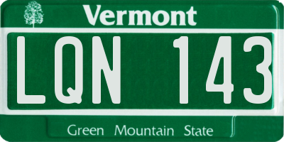 VT license plate LQN143