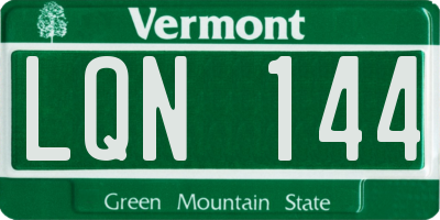 VT license plate LQN144