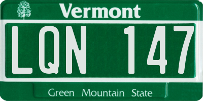 VT license plate LQN147