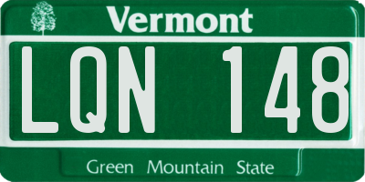 VT license plate LQN148