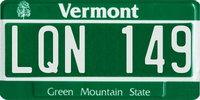 VT license plate LQN149