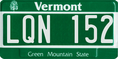 VT license plate LQN152