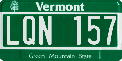 VT license plate LQN157