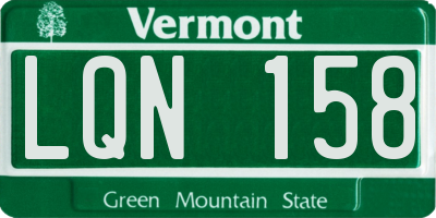 VT license plate LQN158