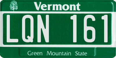 VT license plate LQN161