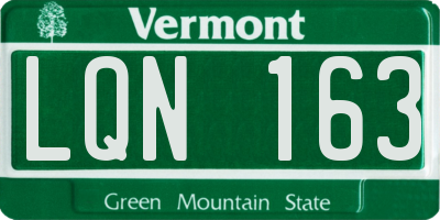 VT license plate LQN163