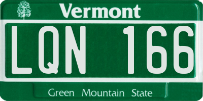 VT license plate LQN166