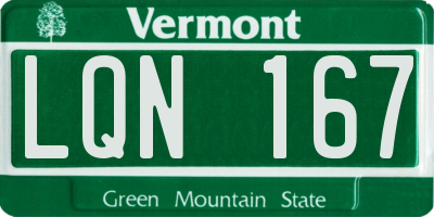 VT license plate LQN167
