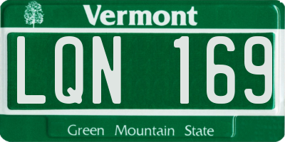 VT license plate LQN169