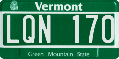 VT license plate LQN170