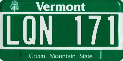 VT license plate LQN171