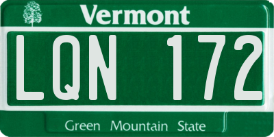 VT license plate LQN172