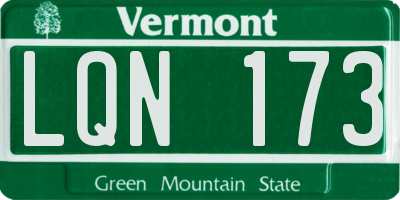 VT license plate LQN173