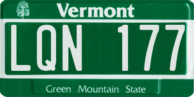 VT license plate LQN177