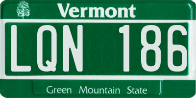 VT license plate LQN186
