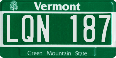 VT license plate LQN187