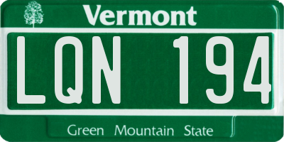 VT license plate LQN194