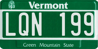 VT license plate LQN199