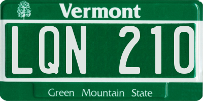 VT license plate LQN210