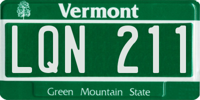 VT license plate LQN211
