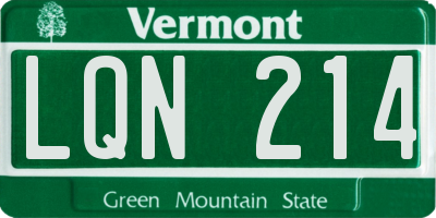 VT license plate LQN214